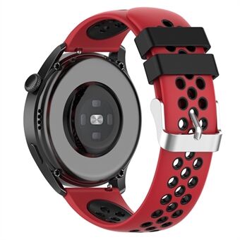 20 mm multi-gaten ademende dubbele gekleurde siliconen horlogeband voor Huawei Watch GT3 42 mm / Samsung Galaxy Watch 42 mm