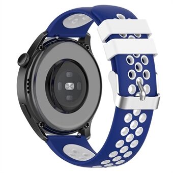 20 mm multi-gaten ademende dubbele gekleurde siliconen horlogeband voor Huawei Watch GT3 42 mm / Samsung Galaxy Watch 42 mm