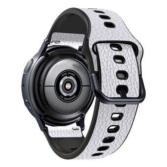 22mm Litchi-textuur PU-leer gecoat TPU horlogebandje Verstelbare multi-hole vervangende band voor Huawei Watch GT3 46mm / GT Runner