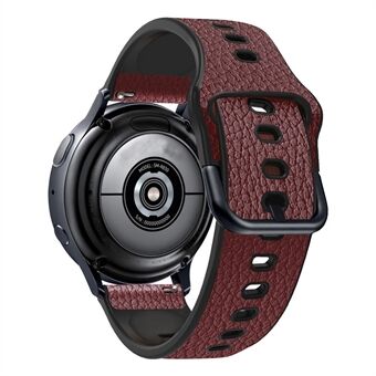 22mm Litchi-textuur PU-leer gecoat TPU horlogebandje Verstelbare multi-hole vervangende band voor Huawei Watch GT3 46mm / GT Runner
