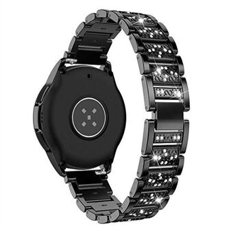 18mm 3 Kralen Strass Decor Smart Horloge Metalen Band voor Garmin Venu 2S / Vivoactive 4S