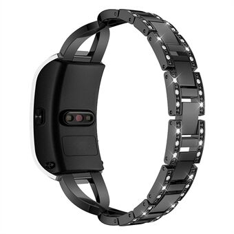 18 mm strass decor X ontwerp metalen horlogeband vervangende polsband voor Garmin Venu 2S / Vivoactive 4S