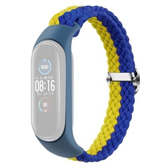 Voor Xiaomi Mi Band 4/5/6 NFC Nylon Gevlochten Smart Horloge Band Kleur Contrast Verstelbare Polsband Vervanging: