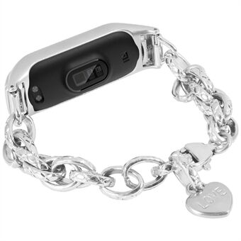 Voor Xiaomi Mi Band 5 / Mi Band 6 roestvrij Steel , hartvormige hanger voor armband voor horlogeband, vervangende riem