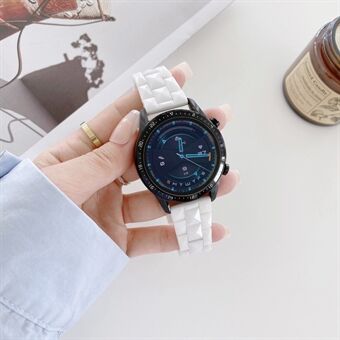 Voor Huawei Horloge GT3 46 mm/Xiaomi Haylou RS3 22 mm Universal Rhombus Grid Design Keramische horlogeband polsbandje