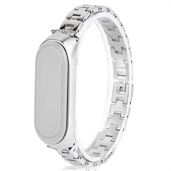 Roestvrij Steel kettingband voor Xiaomi Mi Band 5/6 Smart Watch metalen band met strass decor