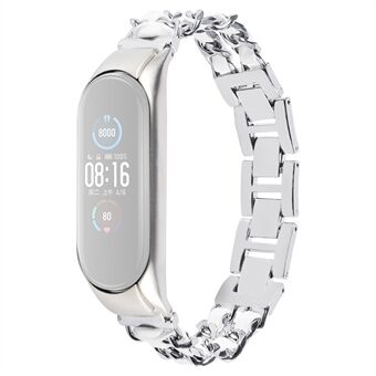 Voor Xiaomi Mi Band 3/4 Smart horlogekettingband in Steel metalen band