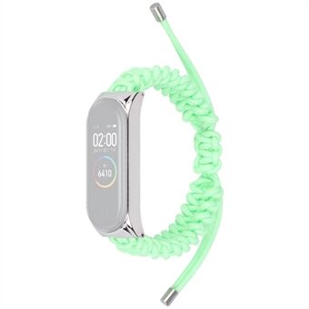 Voor Xiaomi Mi Band 5/6 Nylon gevlochten touwriem Verstelbare vervangende armband: