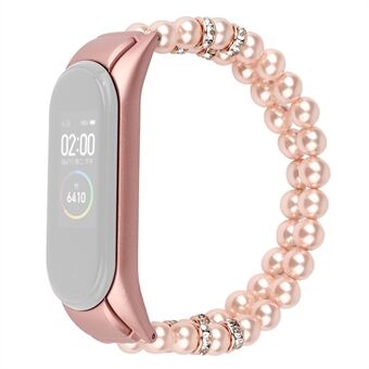 Voor Xiaomi Mi Band 3/4 dubbele rijen parels horlogeband armband vervangende riem: