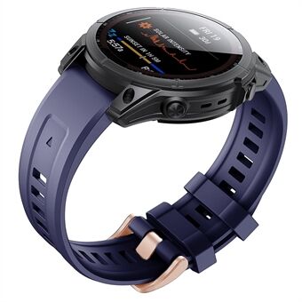 Voor Garmin Fenix 7S Quick Release zachte siliconen horlogeband vervangende polsband met roze gouden gesp