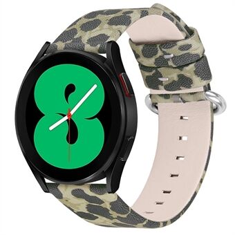 Voor Samsung Galaxy Watch 46mm/Watch3 45mm echt koeienhuid horlogebandje 22mm Leopard textuur band vervanging: