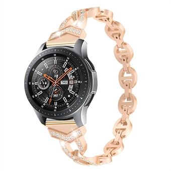 Voor Samsung Gear S3 Frontier/Galaxy Watch3 45mm Metalen Smart Horloge Band Stijlvolle Strass Decor Vervanging Polsband: