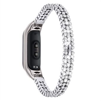 Voor Xiaomi Mi Band 7 Strass Decor Vervanging Band Steel Ronde Kralen Smart Horloge Polsbandje: