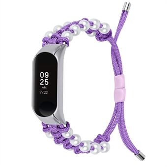 Voor Xiaomi Mi Band 7 Pearl Woven Horlogeband Verstelbare Nylon Stijlvolle Polsband Vervanging: