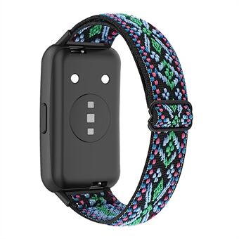 Voor Huawei Band 7 Elastische Boho Horlogeband Verstelbare Elastische Nylon Band Vervanging Polsband: