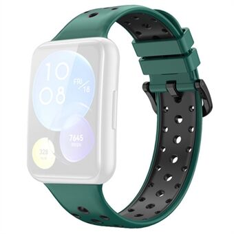 Voor Huawei Watch Fit 2 Siliconen Horlogeband Dual-Color Polsband Quick Release Vervanging Horlogeband: