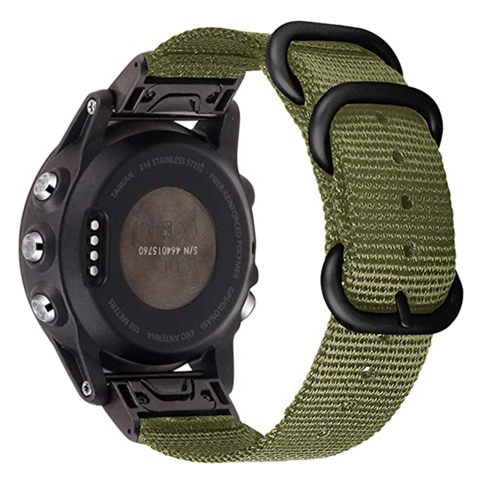 Profeet efficiëntie arm Voor Garmin Fenix 7S/6S Pro /5S Plus 20mm Nylon horlogeband Verstelbare  polsband met Steel drie lussen