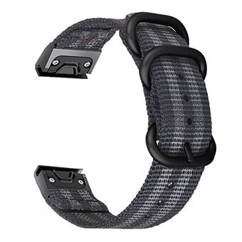 Voor Garmin Fenix 7/6 Pro /Forerunner Steel 22mm Nylon Smart Horlogebandje Rvs Drie Loops Vervanging Polsband