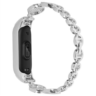 Voor Xiaomi Mi Band 7 Water Wave Design Roestvrij Steel Armband Horlogeband Vervanging Polsband: