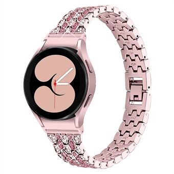 Voor Samsung Galaxy Watch4 Active 40mm/44mm/Watch4 Classic 42mm/46mm Metalen horlogebandje 5 kralen 3 rijen Steentjes Decor Horloge Polsband Vervanging