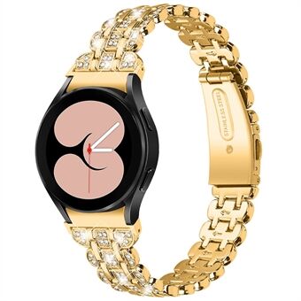 Voor Samsung Galaxy Watch4 Active 40mm/44mm/Watch4 Classic 42mm/46mm Roestvrij Steel Strass Decor Smart horlogebandje Polsband met vouwsluiting