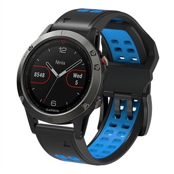 Voor Garmin Fenix 7/6/5 Zachte siliconen sportvervangingsband Quick Release Dual Color horlogebandje: