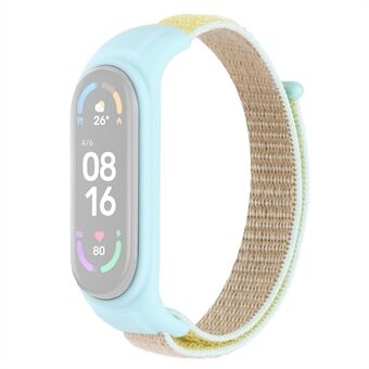 Voor Xiaomi Mi Band 3/Band 4/Band 5/Band 6/Band 7 Nylon Sportband Verstelbare Anti-verloren Armband met Siliconen Horloge Case