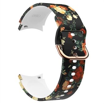 Voor Samsung Galaxy Horloge 5 40mm/44mm/5 Pro 45mm Patroon Gedrukt Siliconen Horlogebandje 20mm Quick Release Horloge Band met Gesp