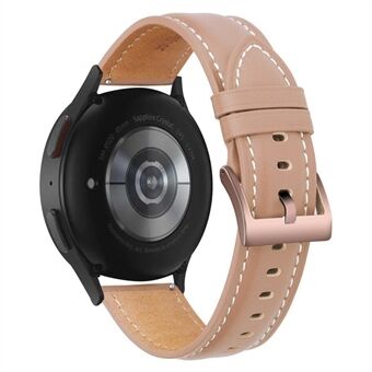 Voor Samsung Galaxy Horloge 5 40mm/44mm/5 Pro 45mm Stiksels Horlogeband Lederen Horlogebandje Verstelbare Polsband: