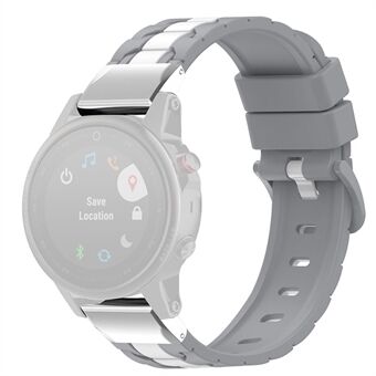 Voor Garmin Fenix 7X/7X Solar /6X/6X Pro /5X Sapphire/5X Puls/Enduro Siliconen Horlogeband Quick Release Horlogeband Ketenstrepen 26mm Horlogeband met Metalen Connector