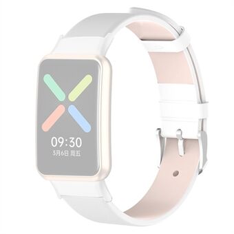 Voor Oppo horloge gratis horlogeband met gesp lederen polsband vervangende horlogeband - wit