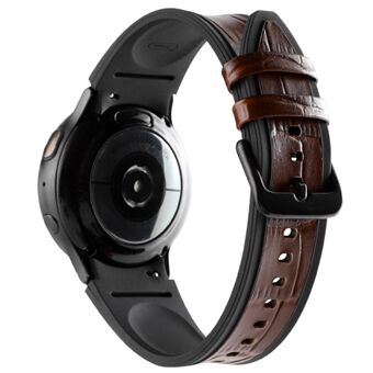 Voor Samsung Galaxy Horloge 5 Pro 45mm/Horloge 5 40mm/44mm/Horloge 4 40mm/44mm Dual Color lederen gecoate siliconen horlogeband vervanging