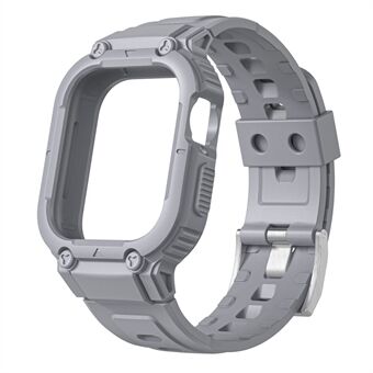 Voor Apple Watch Series 8 / 7 45mm / 6 / 5 / 4 / SE / SE (2022) 44mm / 3 / 2 / 1 42mm Smart horlogeband Siliconen polsband + horlogekast