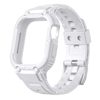 Voor Apple Watch Ultra 49mm siliconen horlogeband vervangende band + valbestendige beschermende horlogekast: