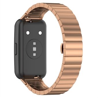 Voor Huawei Band 7 Steel horlogebandband Solid Core Armband Bandvervanging - Rose Gold