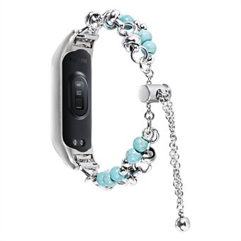 Voor Xiaomi Mi Band 7 Pearl Metal Watch Band Sliding Verstelbare Sieraden Polsband voor Dames Meisjes: