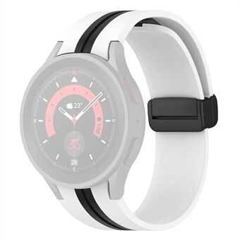 Voor Samsung Galaxy Watch 5 Pro / Watch 5 / Watch 4 Dual Color siliconen horlogebandje Vervanging polsband met zwarte opvouwbare gesp