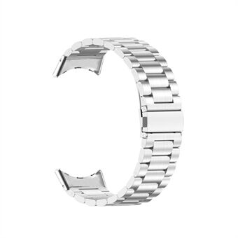 Voor Google Pixel Horloge Roestvrij Steel Polsband Metalen Gesp Sluiting 3 Kralen Horlogeband Armband