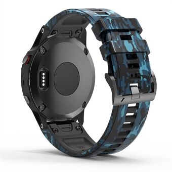 Voor Garmin Fenix Enduro/Tactix Delta /Tactix 7 Pro Gedrukt Patroon Horlogeband Zachte Siliconen 26mm Quick Release Polsbandje