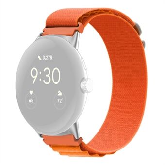 Voor Google Pixel Horloge Nylon Band G-Hook Sport Gevlochten Geweven Horlogeband met Zilveren Connector