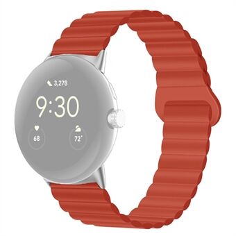 Voor Google Pixel Watch tweekleurige siliconen vervangende band 20 mm verstelbare magnetische sluiting horlogeband