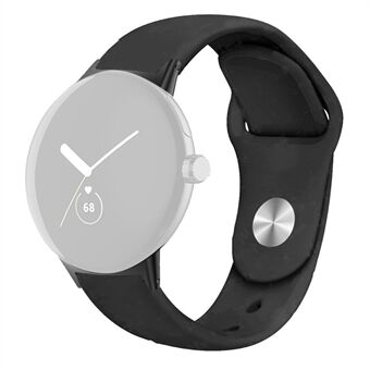 Voor Google Pixel Watch Silicone Sport Watch Band Quick Release Ademende Band Polsband - Zwart