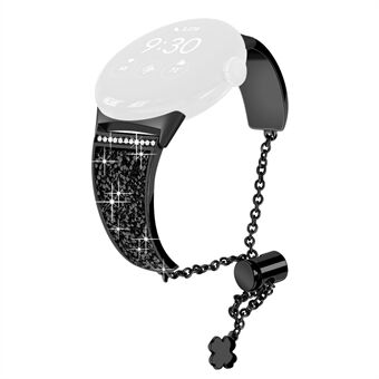 Voor Google Pixel Horloge Strass Decor Bling Metalen Ketting Band Vervangende Armband Horlogeband