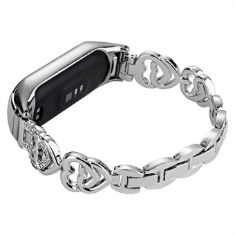 Voor Xiaomi Mi Band 5 / Band 6 vervangende horlogebandje strass decoratie metalen horlogeband