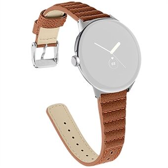 Wave Shape Stitching horlogeband voor Google Pixel Watch lederen horlogeband