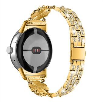 Voor Google Pixel Watch Strass Decor Vervangende Steel horlogeband Polsband