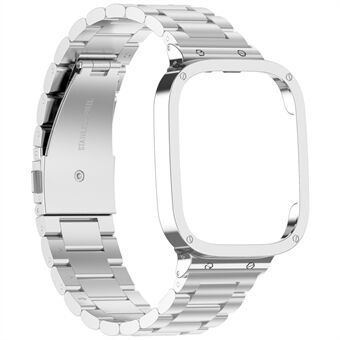 Voor Xiaomi Redmi Watch 3 / Mi Watch Lite 3 horlogeband roestvrij Steel 20 mm horlogeband met horlogekast - zilver