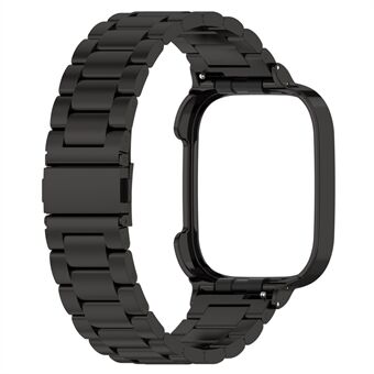 Voor Xiaomi Redmi Watch 3 / Mi Watch Lite 3 polsband, 20 mm Steel horlogeband met horlogekast - zwart