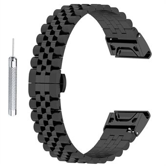 Voor Garmin Fenix 7X / 6X / 5X Stijlvolle 5 kralen Steel horlogeband vervangende horlogeband met gereedschap