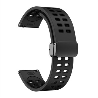 Magnetische horlogeband voor Huami Amazfit GTR Mini / Bip 3 / Bip 3 Pro , 20 mm siliconen tweekleurige band met zwarte vouwgesp